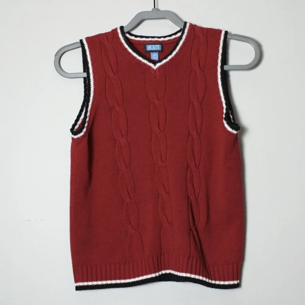 Children's Place Orange Sweater Vest 10/12 (L)